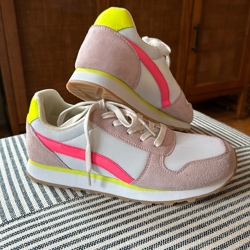 J. Crew City Sneaker neon